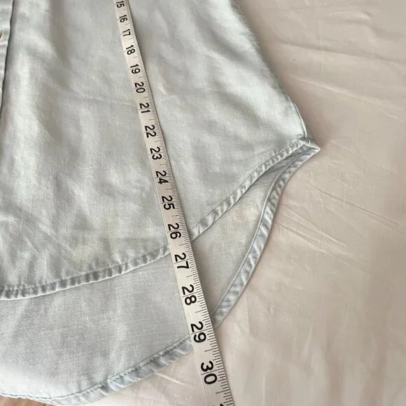 DRIFTWOOD Light Washed Embroidered Back Demin Shirt Size M - Picture 13 of 14